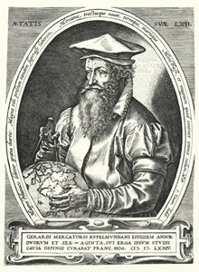 Gerardus Mercator , vlámský kartograf, geograf a kosmograf (rytina)