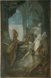 Divadelní scéna (děti hrají vojáky?) od Franz Anton Maulbertsch