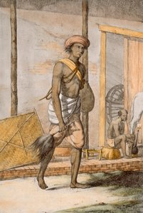 Groom, z „Hinduisté nebo popis jejich způsobů, kostýmů a obřadů“, kolem 1808-12 (barevný lept) od Franz Balthazar Solvyns