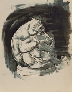Sedící malajský medvěd od Franz Barwig d. Ä.