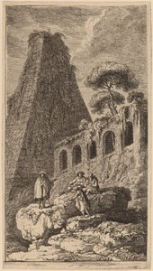 Pyramida v Sesto poblíž bran St. Pauli v Římě od Franz Edmund Weirotter