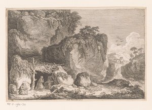 Pronajmu dva v červeném landschapu Druhá série regionů a fragmentů starých budov (název série) od Franz Edmund Weirotter