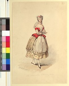 Ida Schuselka-Brüning v roli venkovské dívky ve hře „Maria, dcera pluku“