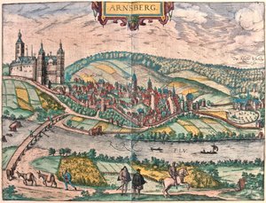 Arnsberg, Německo (rytina od Franz Hogenberg