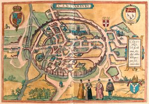 Canterbury, Anglie (rytina od Franz Hogenberg