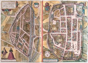 Chartres a Chateaudun, Francie (rytina od Franz Hogenberg
