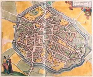 Douai, Francie (rytina od Franz Hogenberg