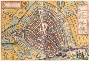 Gouda, Nizozemsko (rytina od Franz Hogenberg