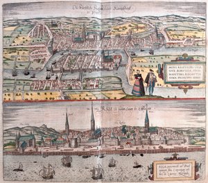Kaliningrad, Rusko - Riga, Lotyšsko (rytina od Franz Hogenberg
