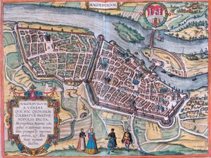 Magdeburský plán (Magdeburgum), Německo (lept od Franz Hogenberg