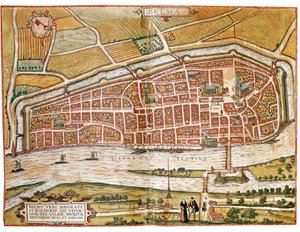 Mapa Brém (rytina od Franz Hogenberg