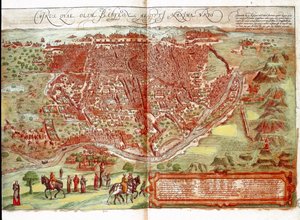 Mapa Káhiry (rytina od Franz Hogenberg