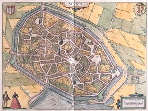 Mons, Belgie (rytina od Franz Hogenberg