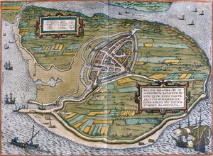 Plan de Brielle (Brilium), Nizozemsko (lept od Franz Hogenberg