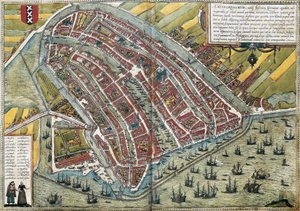 Plán Amsterdamu (Amstelredamum), Nizozemsko od Franz Hogenberg