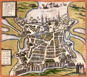 Plán La Rochelle (Rochella), Francie (lept od Franz Hogenberg