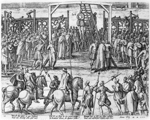Scény oběšení ve Flandrech, 1570 od Franz Hogenberg