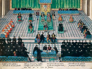 Zasedání generálních států v Orleans, leden 1561, rytina Franz Hogenberg (1535-1590), Francie od Franz Hogenberg