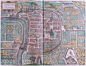 Trento, Itálie (rytina od Franz Hogenberg