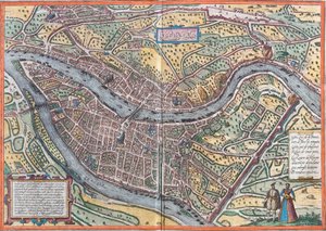 Pohled na Lyon (Lugdunum), Francie (lept od Franz Hogenberg