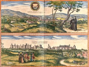 Pohledy na Oxford (Oxonium) a Windsor (Vindesorium), Anglie (lept od Franz Hogenberg