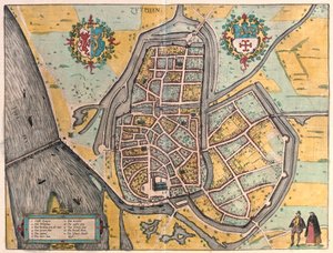 Zutphen, Nizozemsko (rytina od Franz Hogenberg
