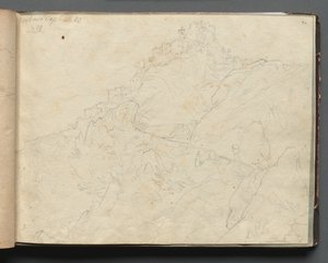Album s Pohledy na Řím a okolí, Krajinářské studie, strana 04a: Cervera. od Franz Johann Heinrich Nadorp