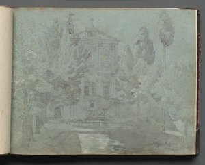Album s pohledy na Řím a okolí, Krajinářské studie, strana 05a: Saint Isidoro. od Franz Johann Heinrich Nadorp