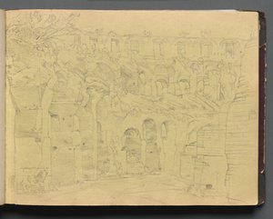 Album s Pohledy na Řím a okolí, Krajinářské studie, strana 12a: Římské ruiny od Franz Johann Heinrich Nadorp