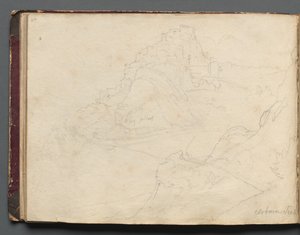 Album with Views of Rome and Surroundings, Landscape Studies, page 20b: Cervera.    1198971   cs       czech Successfully Translated  Original: The Deposition Translat: The Deposition 1218279 cs czech Successfully Translated Original: The Llotja (former st od Franz Johann Heinrich Nadorp