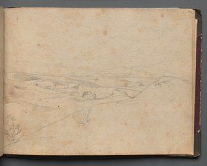 Album s Pohledy na Řím a okolí, Krajinářské studie, strana 40a: Římská krajina. od Franz Johann Heinrich Nadorp