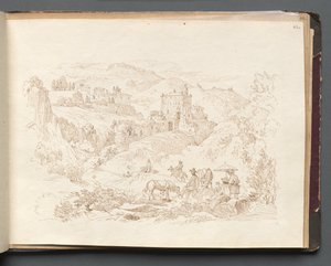 Album s Pohledy na Řím a okolí, Krajinářské studie, strana 43a: Římská krajina. od Franz Johann Heinrich Nadorp