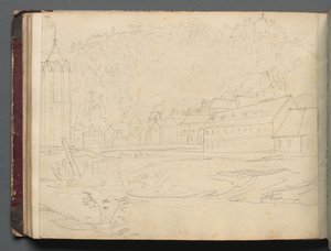 Album s Pohledy na Řím a okolí, Krajinářské studie, strana 48b: Římská krajina od Franz Johann Heinrich Nadorp