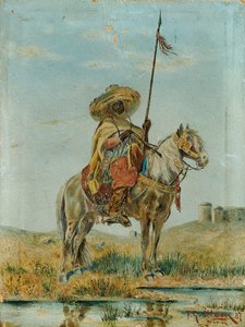 Mexičané na koních od Franz Josef Georg Illem