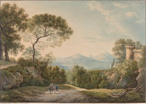 Pohled z Tivoli přes údolí Tibery při západu slunce od Franz Kaisermann