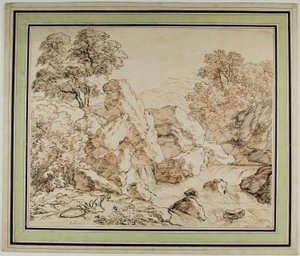 Warrior and Dog Resting od Rocky Rapids