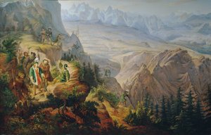Císař Maxmilián I. (?) lovící kozorožce od Franz Krammer
