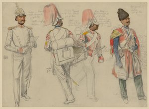 Kossacowski, kapitán z Preobraženského pluku; Steppanoff, bubeník z pluku císaře rakouského; Petroff, flétnista z pluku Fridricha Viléma III.; Dgingosow, Leskier od Franz Krüger