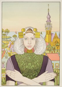 Dutch Girl, 1897, z LEstampe Moderne, vydáno v Paříži 1897-99 od Franz M. Melchers