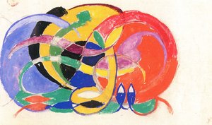 Abstraktní kompozice od Franz Marc