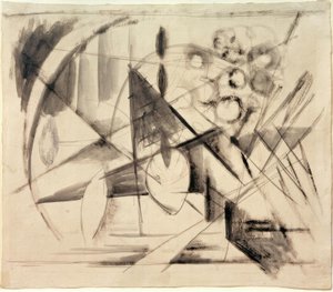 Abstraktní kresba od Franz Marc