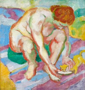 Akt s kočkou od Franz Marc