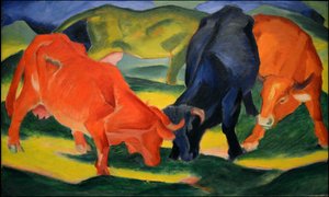 Boj s kravami, 1911. od Franz Marc
