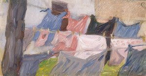 Prádlo vlající ve větru od Franz Marc