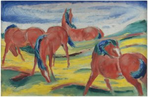 Pasení koní III, 1910 od Franz Marc