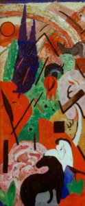 Krajina se zvířaty a duhou od Franz Marc