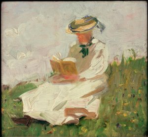 Čtení žena na venkově od Franz Marc