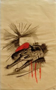Ležící hyena (ležící vlk) od Franz Marc