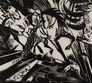 Jezdecká škola od Franz Marc