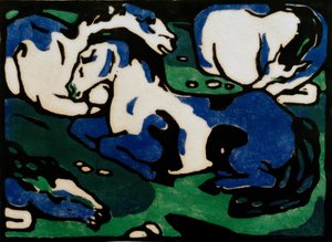 Odpočívající koně od Franz Marc